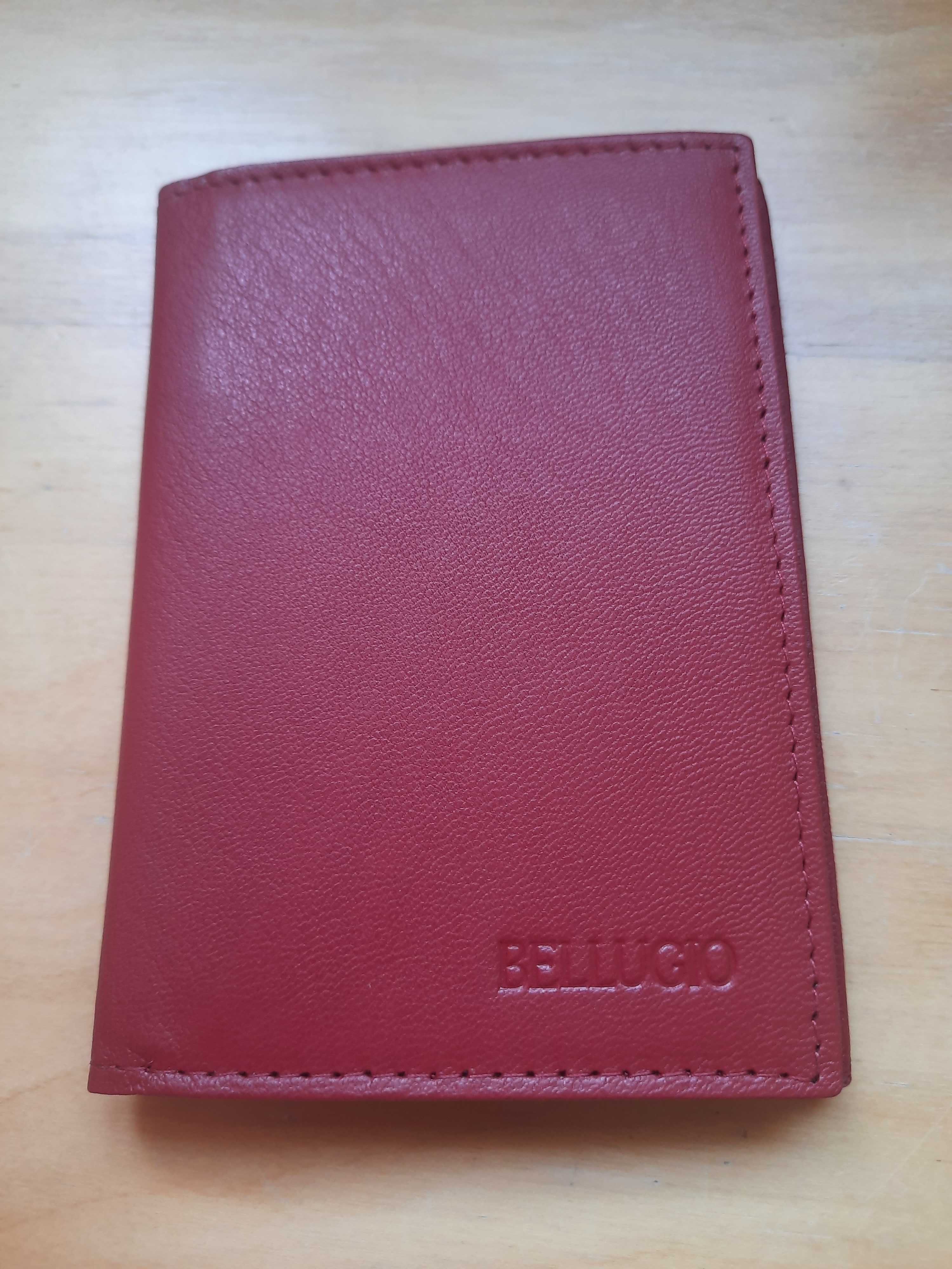 Etui na karty, skórzane! Piękne czerwone