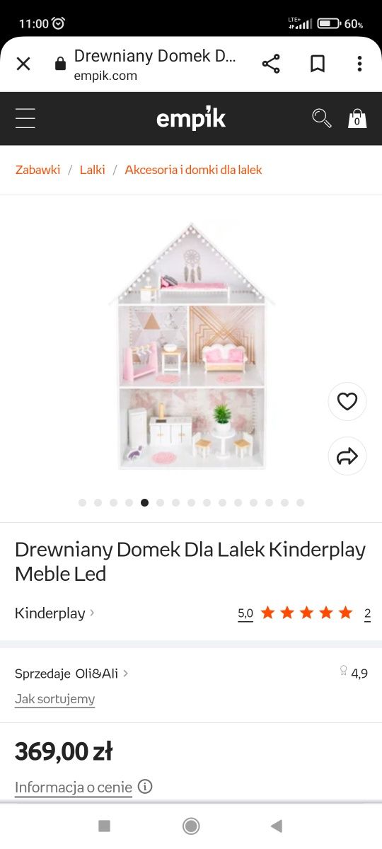 Drewniany domek dla lalek barbie