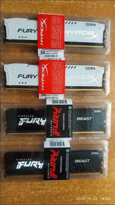 Kingston Fury DDR4 32Gb (2x16) Beast 3200 MHz Black