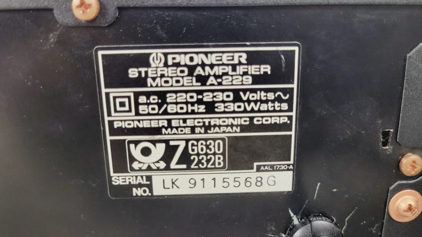 Pioneer A 229 wzmacniacz stereo Japan 330W poboru