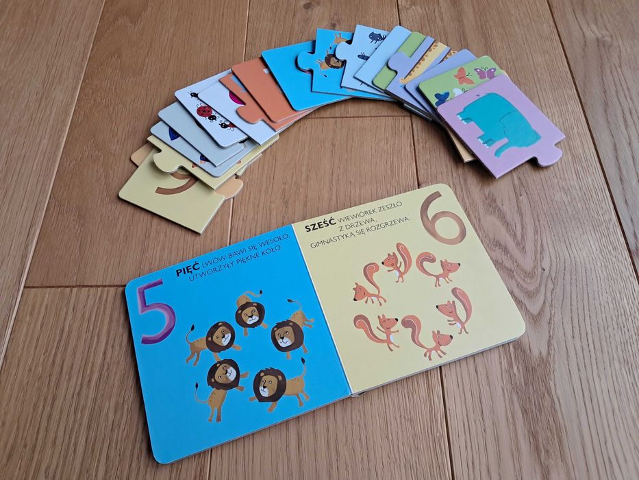 Puzzle Cars sensoryczne i puzzle Liczby z książeczką 2+