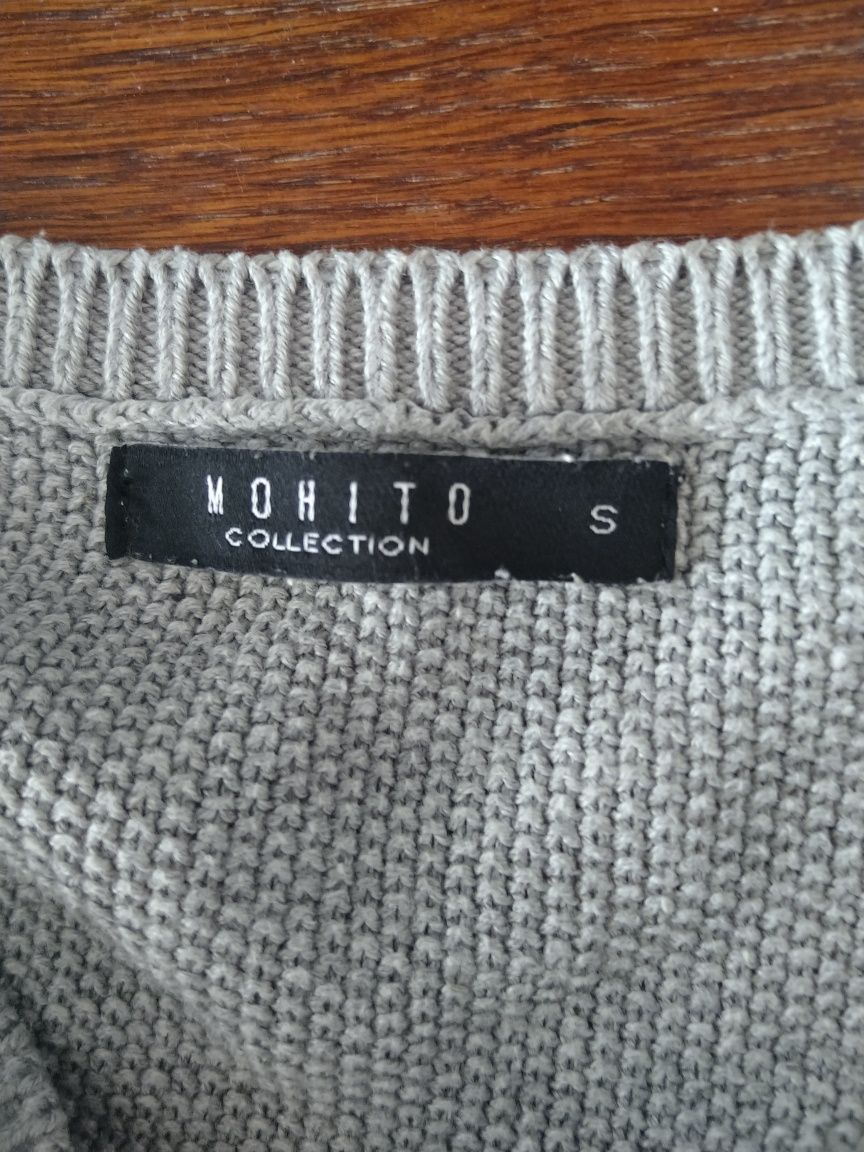 Sweter damski Mohito szary S z kieszonką na piersi
