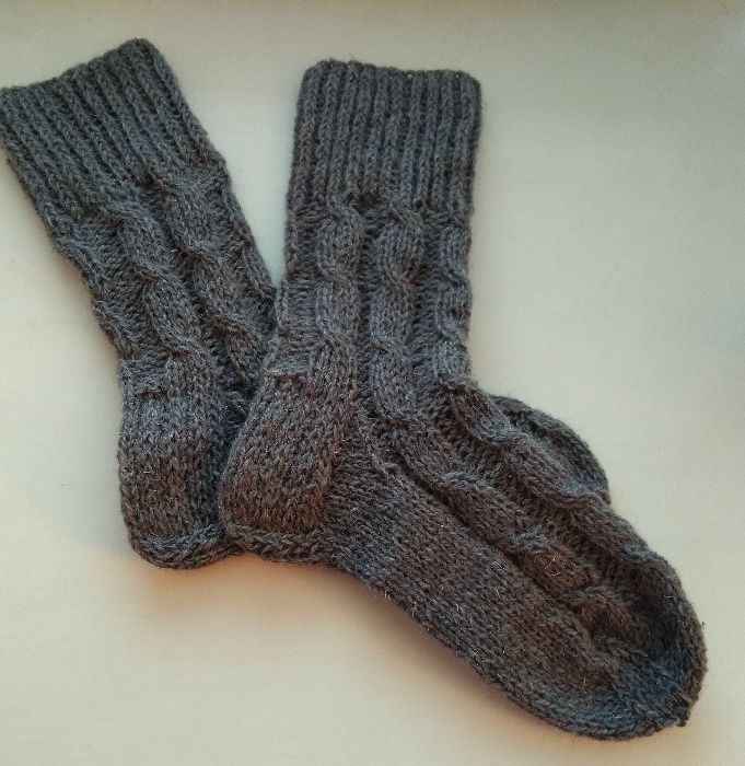 Подростковые 100% шерсть носки высокие, усиленная пятка, 34-35 размер