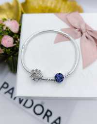 Bransoletka plus charms Pandora cyrkonie łapka psa s925