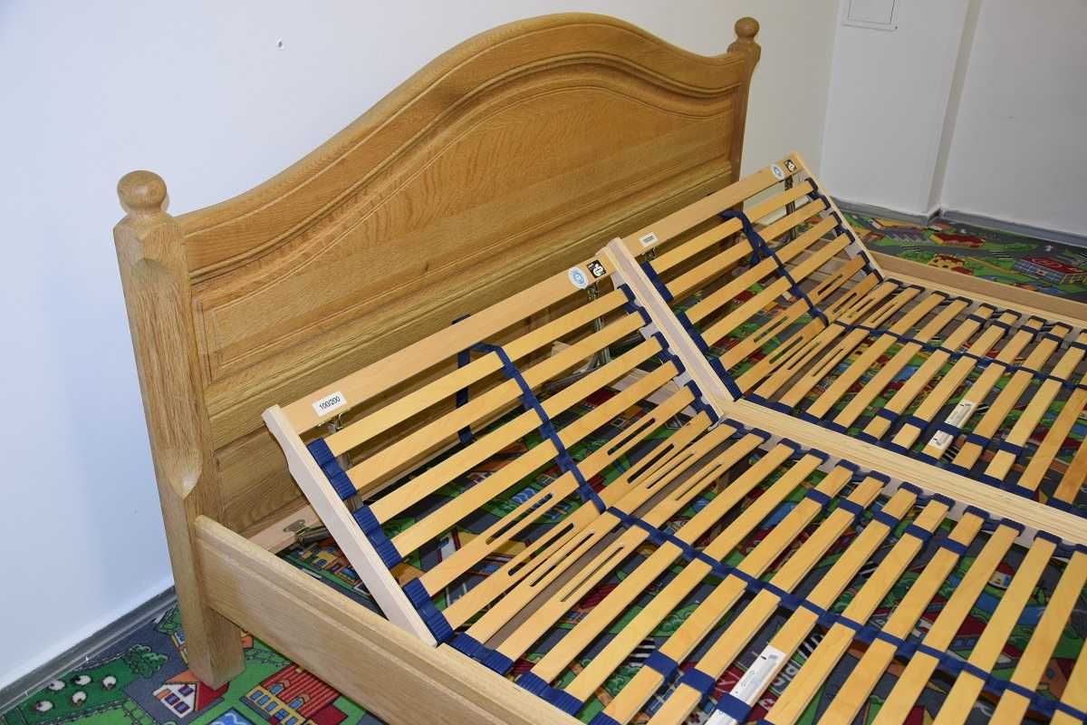łóżko dębowe z materacami - komplet jak nowy