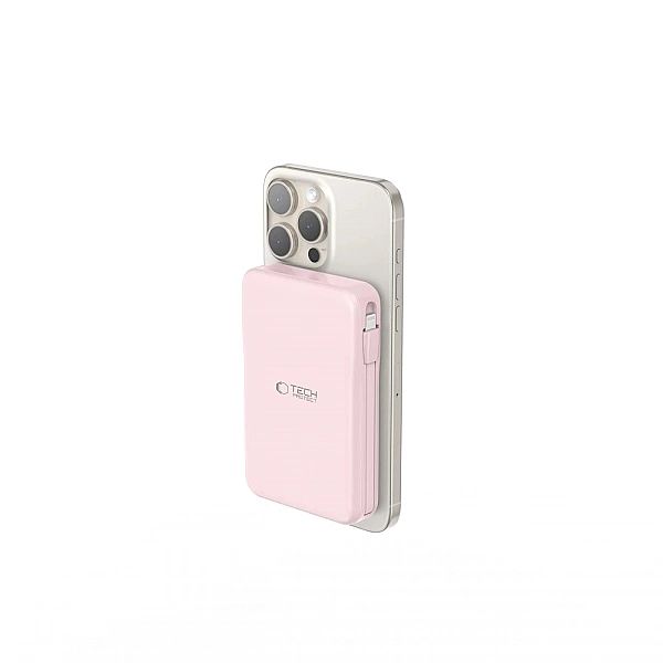 Powerbank Tech-Protect PB31 LifeMag MagSafe 10000 mAh - różowy