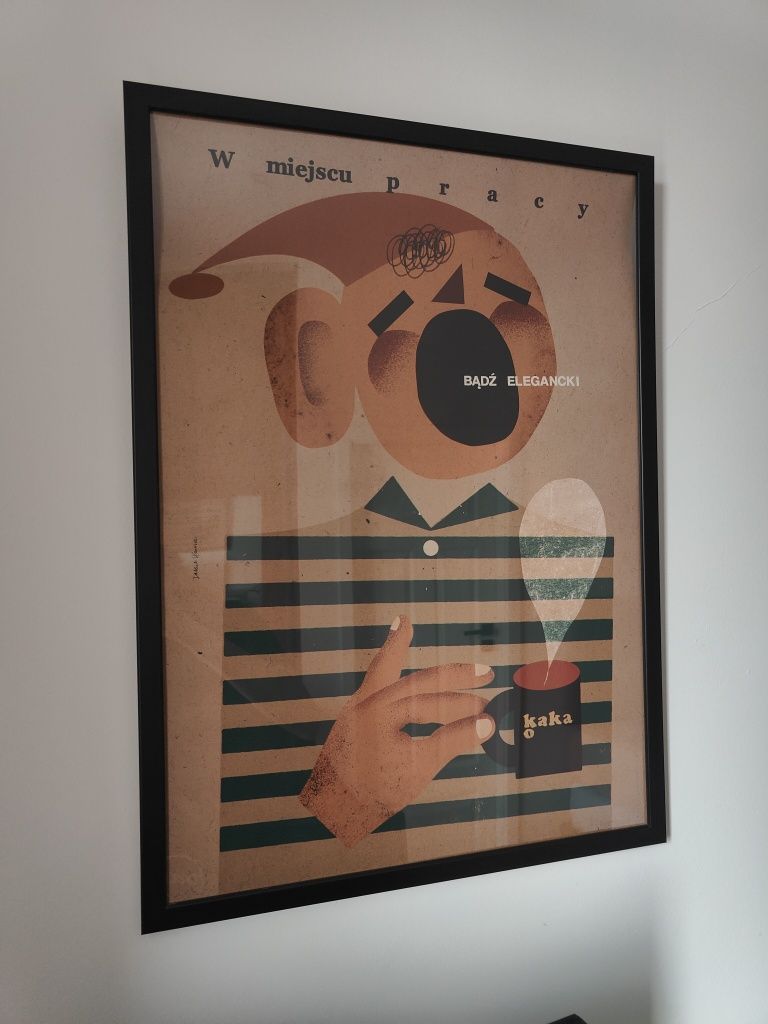 Plakat 50x70 Szpeje w ramie vintage W miejscu pracy, Kami