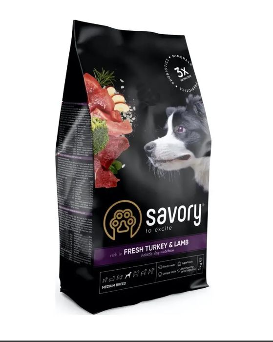 Savory Medium Breed Свіжа індичка та ягня 3 кг