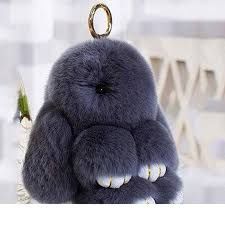 Брелок кролик натуральный мех рекс 20 см Акция