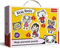 Trefl Wesoła Kicia Kocia Puzzle 4 w 1 Baby Classic dla Dzieci od 2 lat