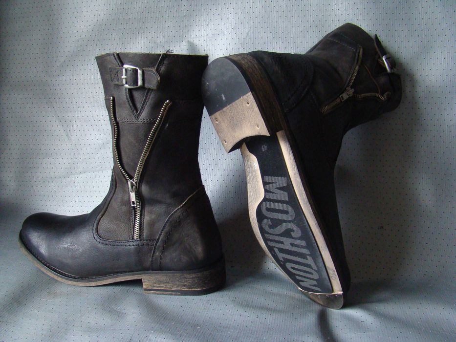 Сапожки с пряжками  МОSHION. 42 - 43р. боты в стиле HARLEY DAVIDSON