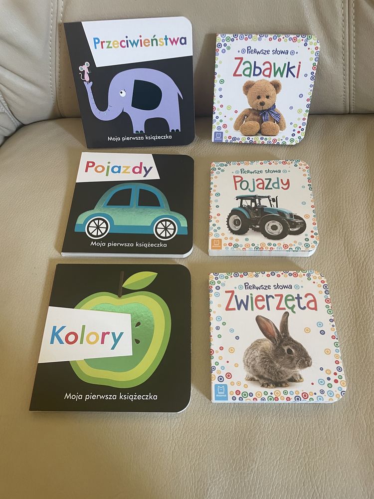 Zestaw książeczek dla chłopaka zabawki pojazdy kolory zwierzęta