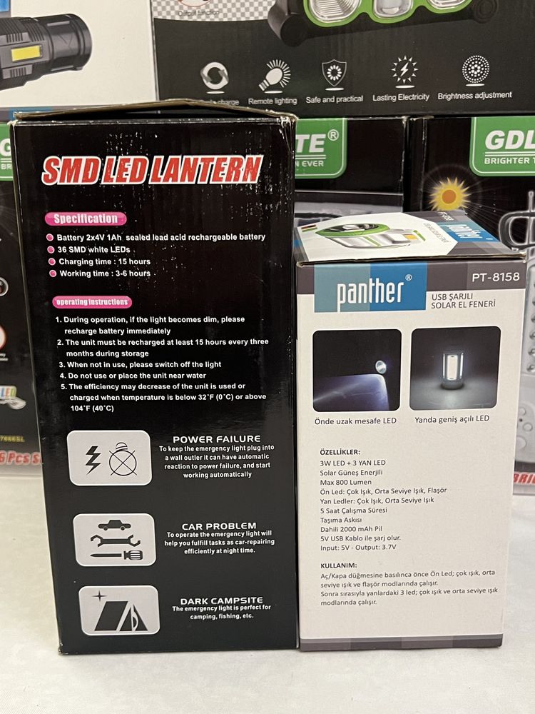 Фонарь аккумуляторный Panther/GDLite + Powerbank, светильник