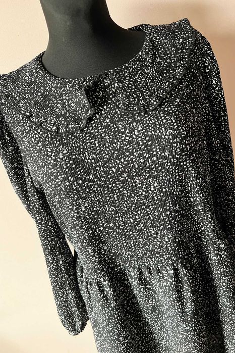 Dorothy Perkins czarna kreszowana sukienka w drobne wzory roz. 46 XXXL