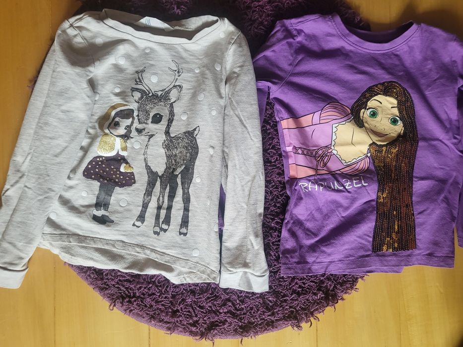 Bluzki i bluzy z długim rękawem dla dziewczynki 5 szt. rozmiar 122 128