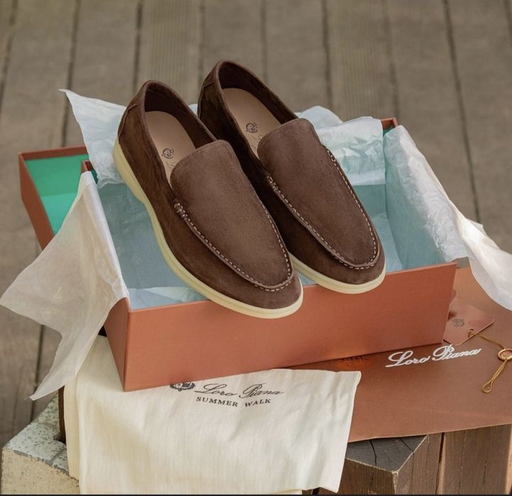 р36-45 Лофери Loro Piana Loafers Grey Blue Brown Beige