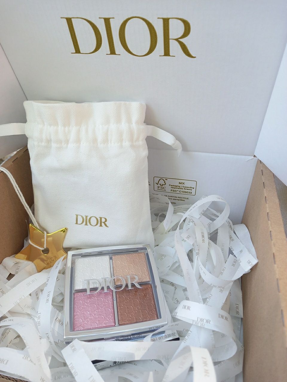 ОPИГІHАЛ! Палетка хайлайтерів Dior Backstage 001 Universal Glow Face