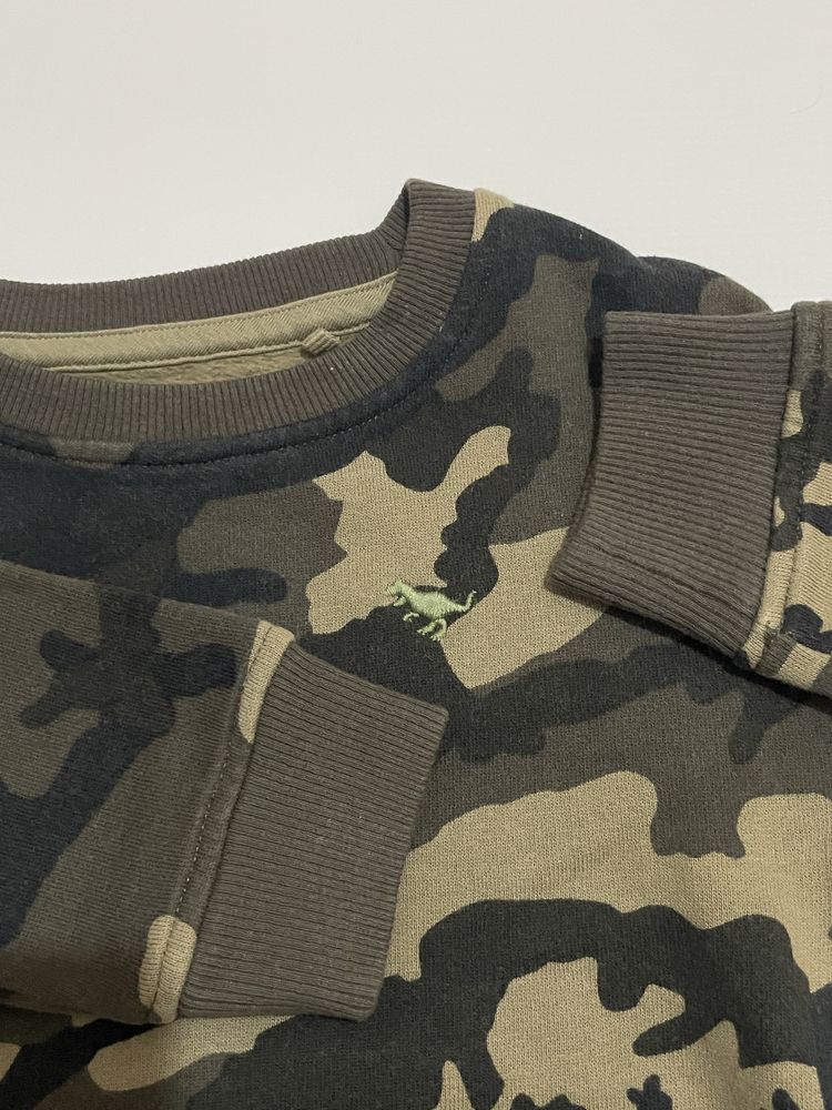Bluza dziecięca NEXT r. 86 — moro z dinozaurem, stan jak nowa