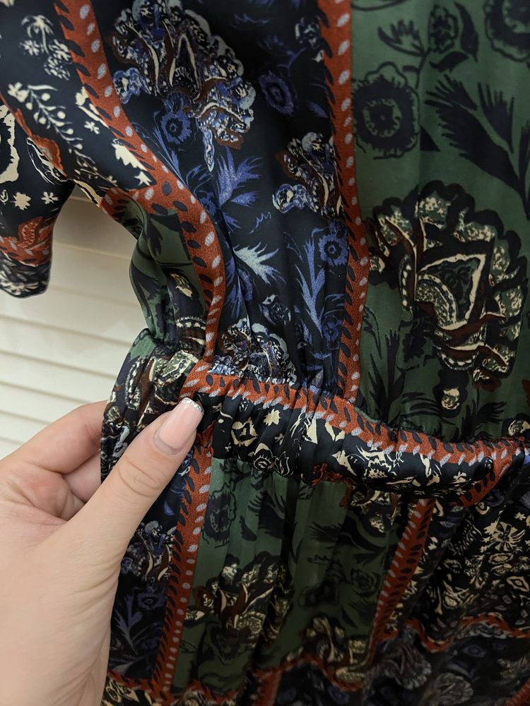 Sukienka Zara S/M azjatycki wzór orientalny krótka kimono y2k