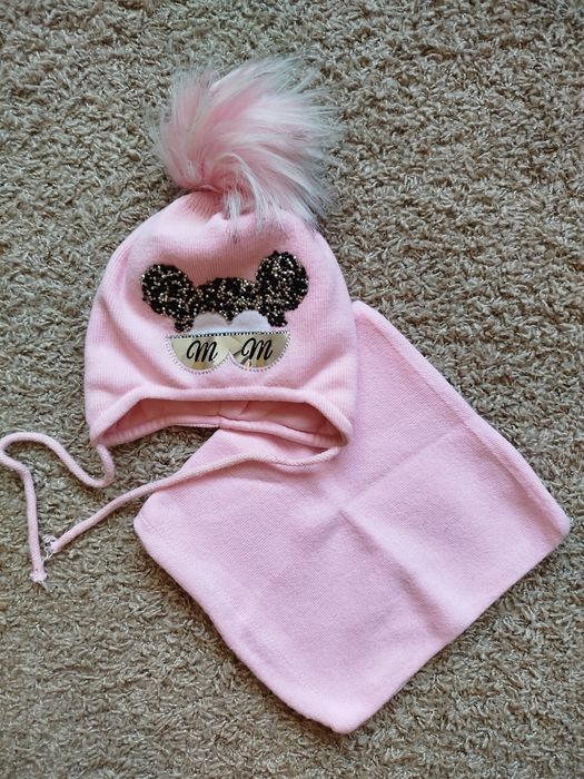 Комплект тепла шапка для дівчинки 3,4,5 років, Польща, Ambre, шапки,