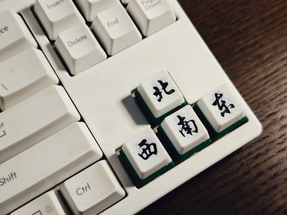 Keycaps Mahjong (Leste, Sul, Oeste, Norte)