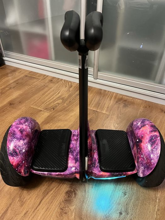 Гироскутер міні з ручкою фіолетовий космос