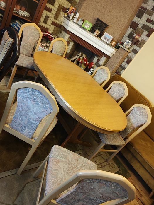 Komplet stół dębowy z krzesłami