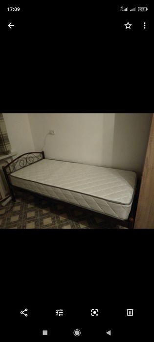 Кровать металлическая односпальная с матрасом