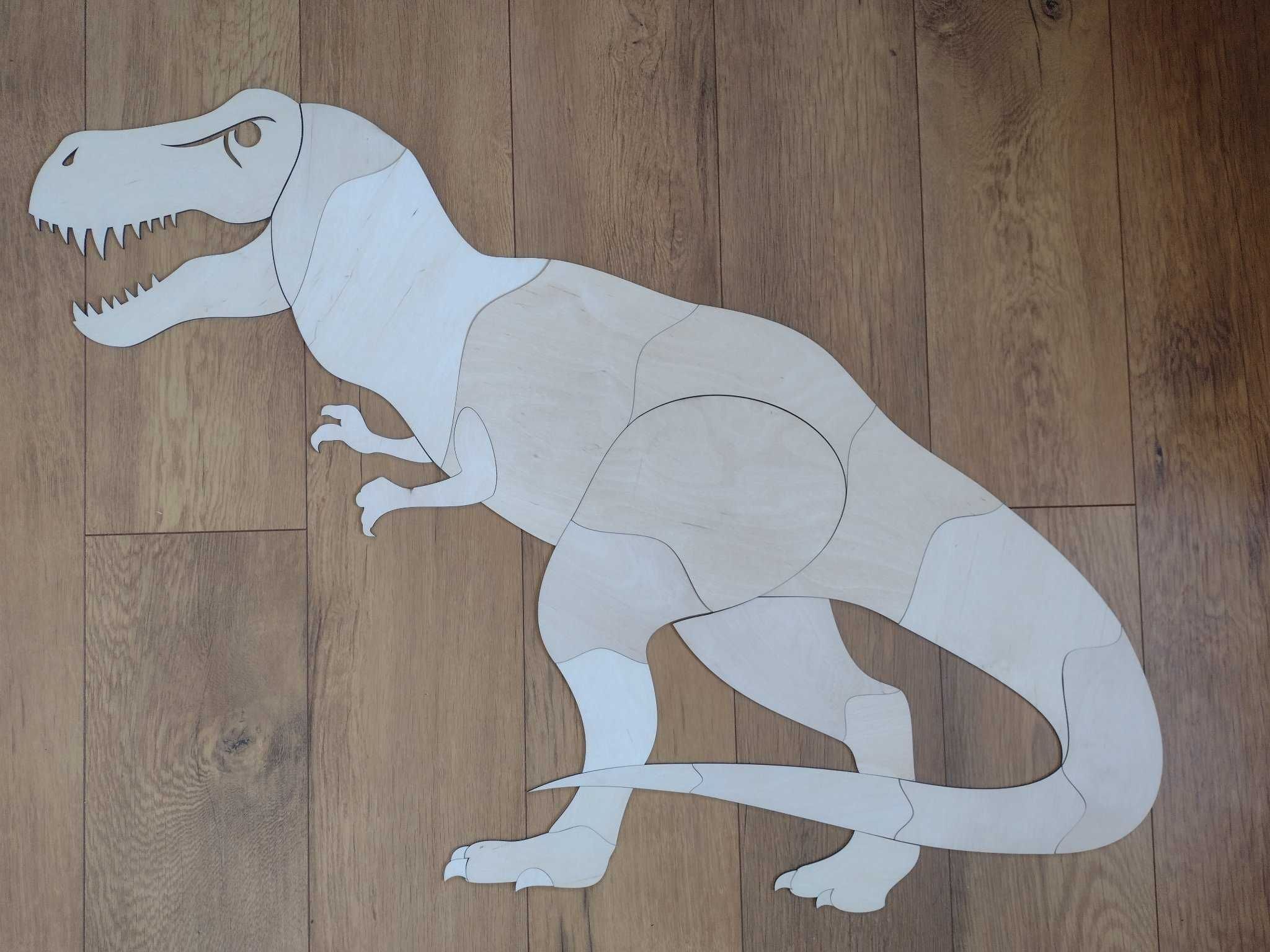 Dinozaur ze sklejki, ozdoba ścienna, T-rex
