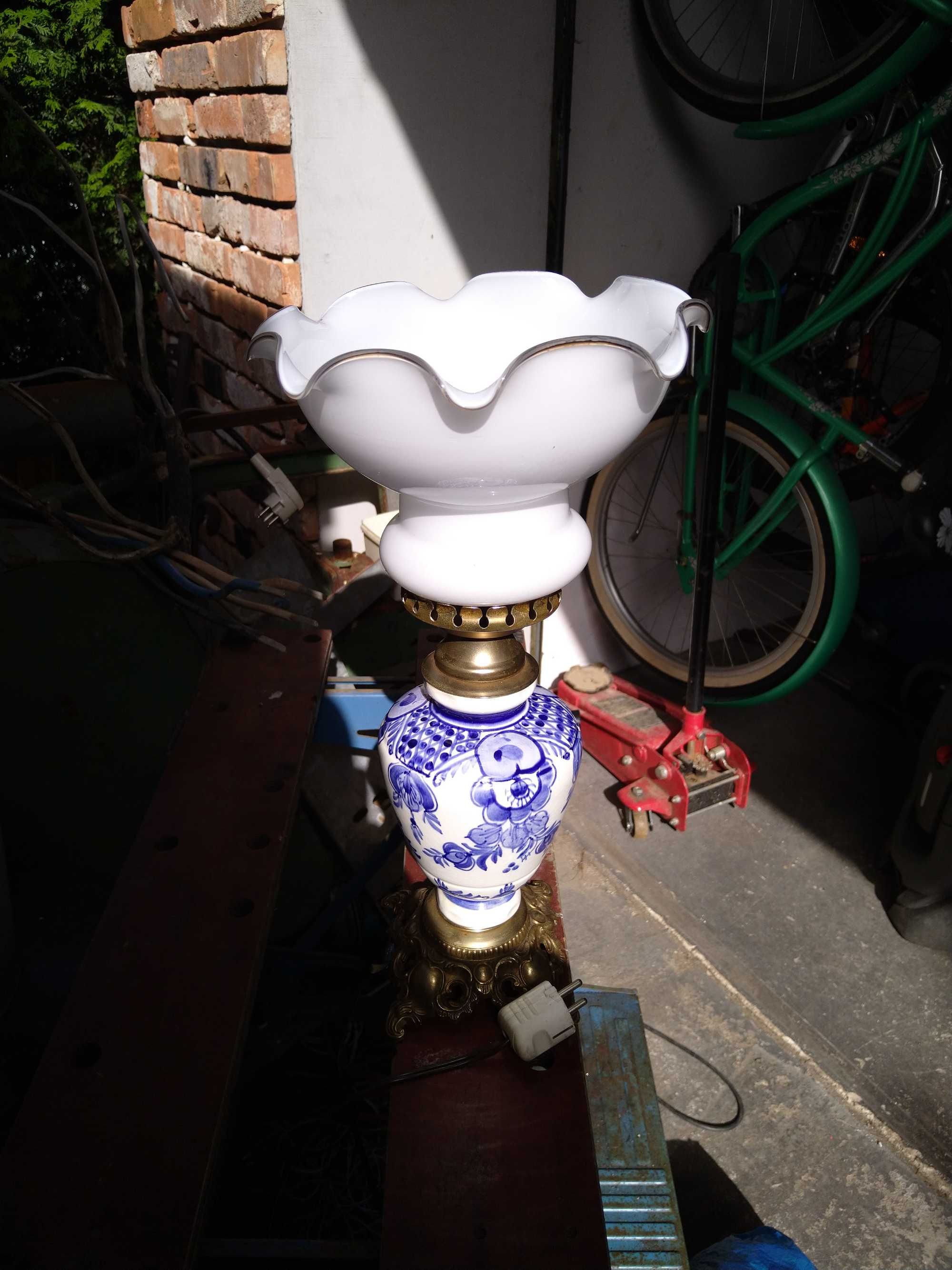 Stara lampa nocna biurkowa porcelanowa