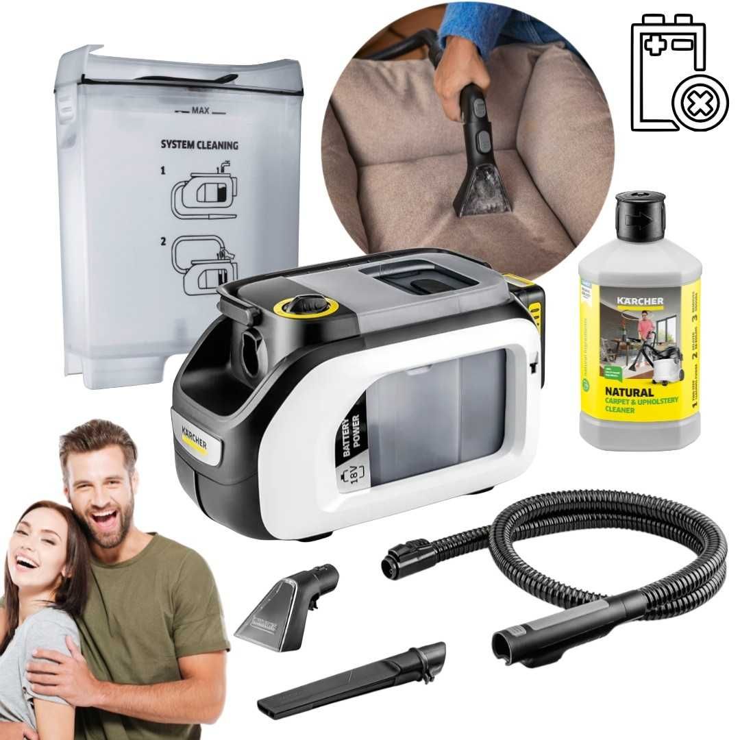 Praktyczny KARCHER SE 3 Compact Home Bezprzewodowy Odkurzacz Piorący
