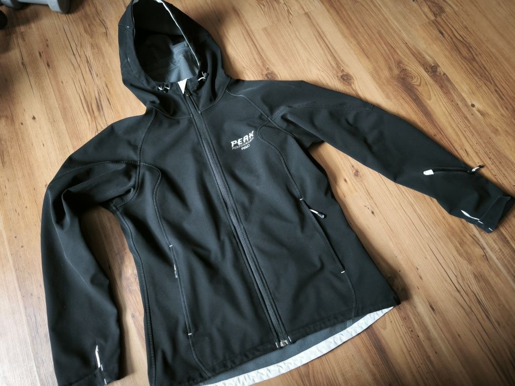 Peak Performance Softshell damski L czarny z kapturem bluza