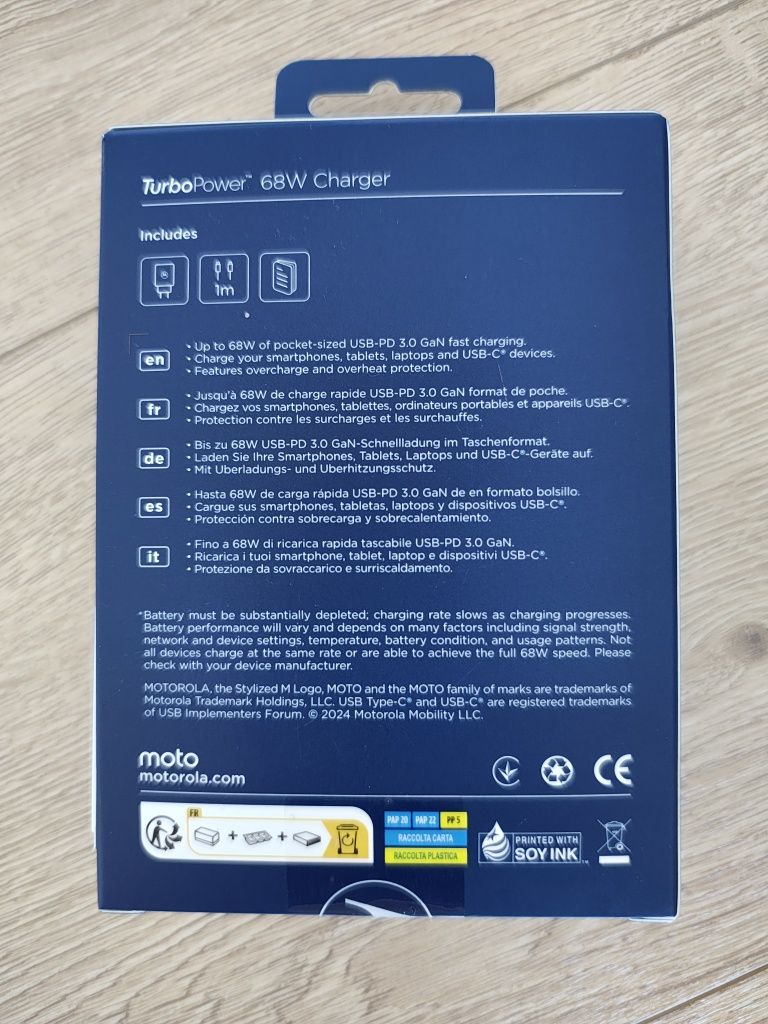 Ładowarka Turbo power 68W Motorola