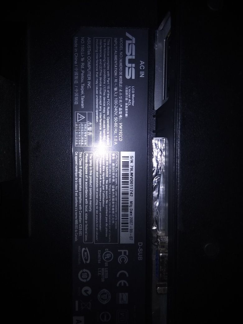 Монітор Asus wv192cd