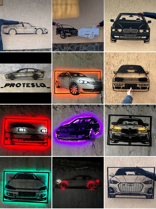 Шеврони на замовлення картина з підсвіткою мотоцикл tesla запчастини