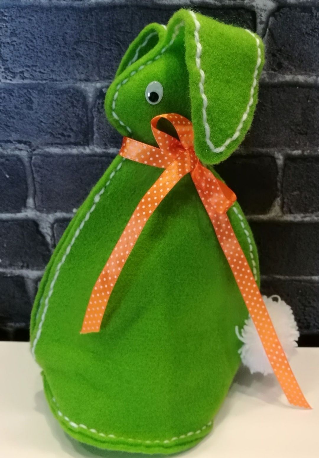 Zając Wielkanocny handmade ręcznie wykonany filc duży na słodycze