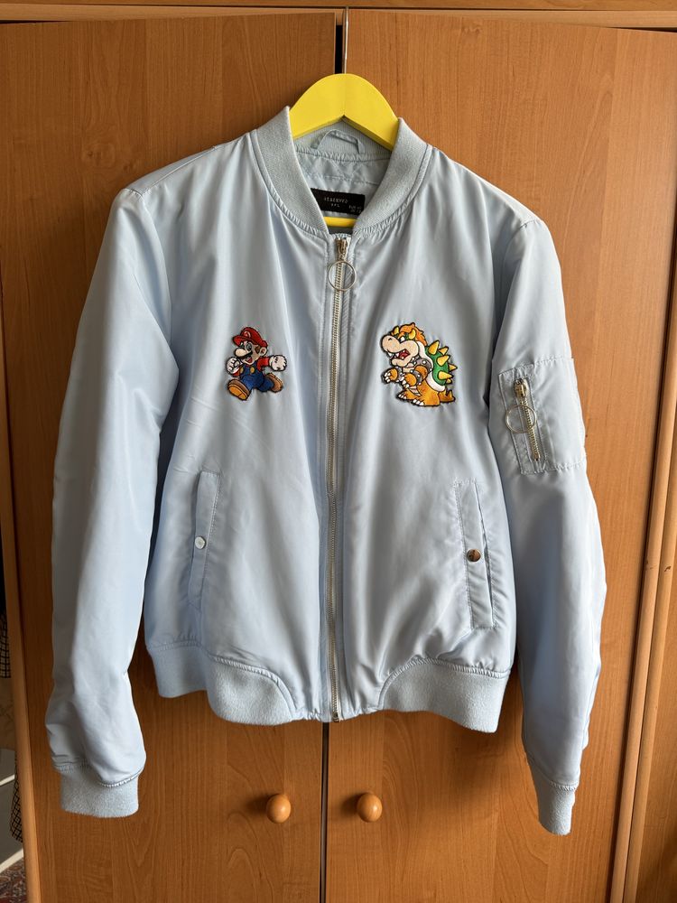 Kurtka bomberka z naszywkami Mario Bros, L