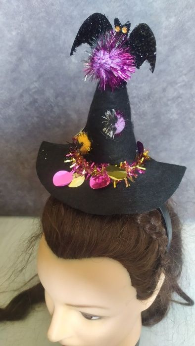 детям на карнавал шляпка обруч летучая мышь хелоувин ведьма