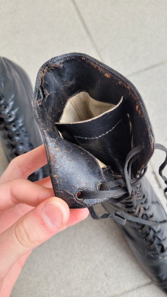 Buty, trzewiki sznurowane wiktoriańskie XIX/XX wiek