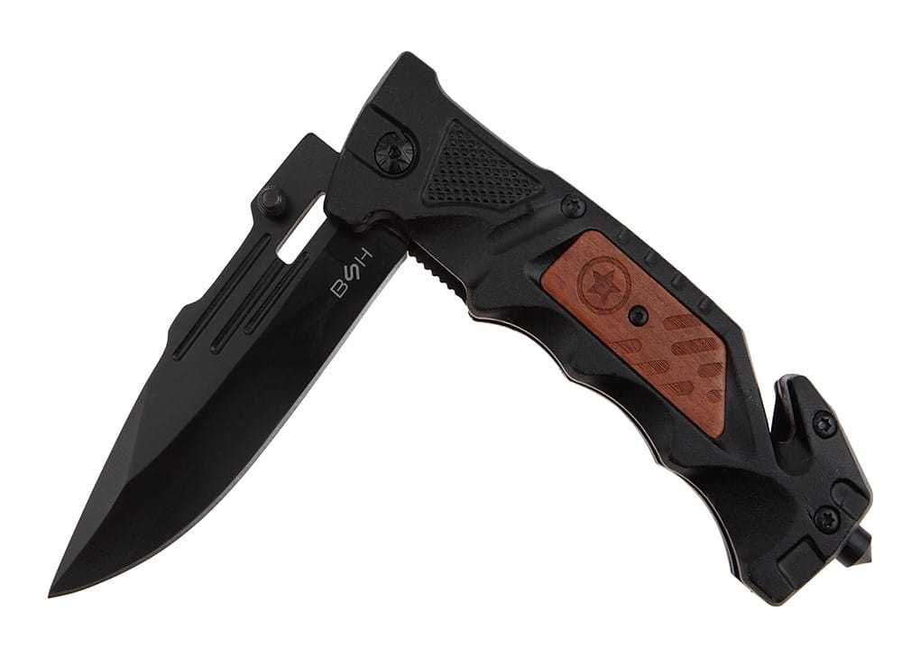 BSH Sprężynowy nóż ratowniczy survival do cięcia pasów N-389B WE knife