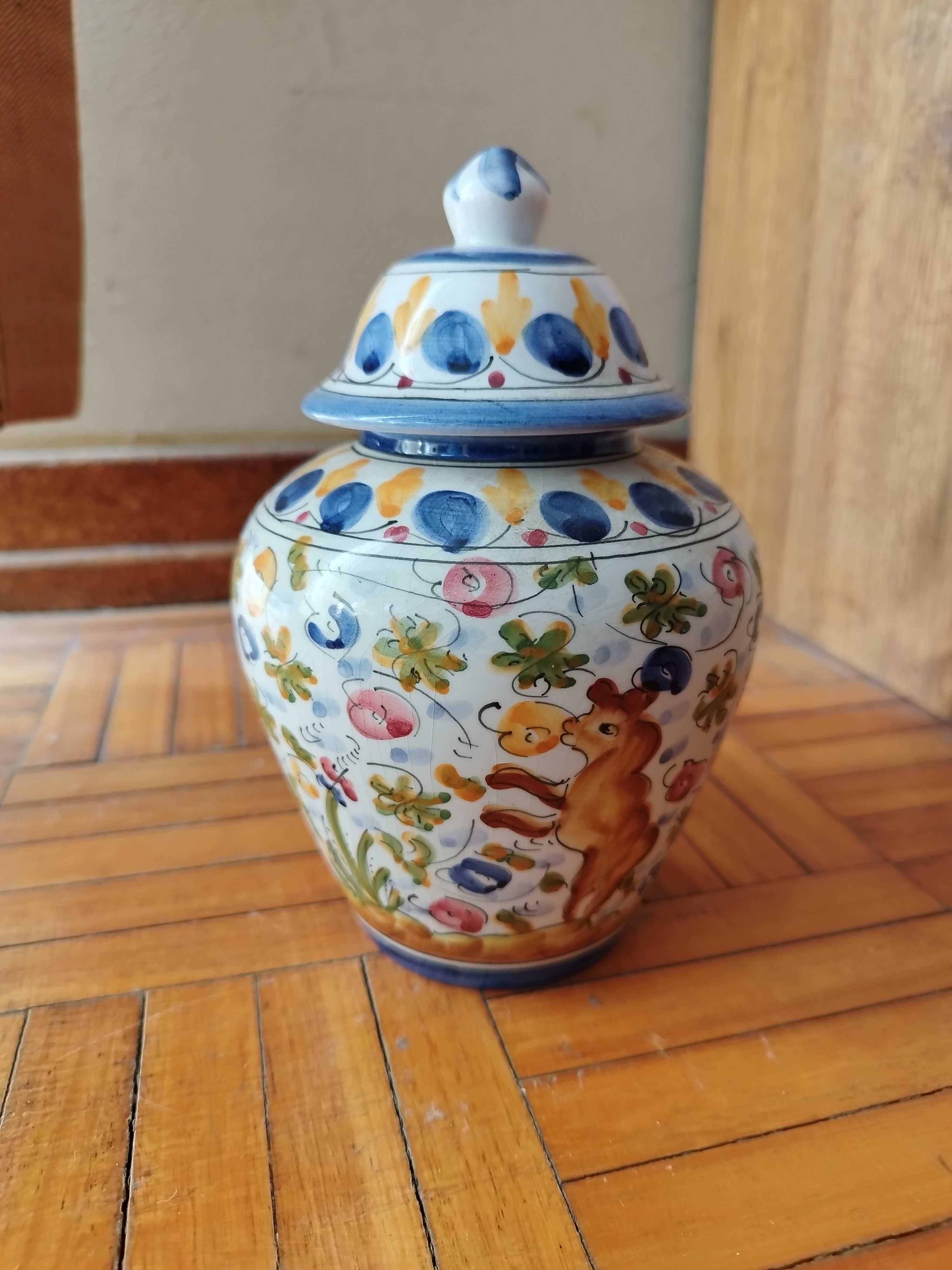 Potes com tampa porcelana vintage