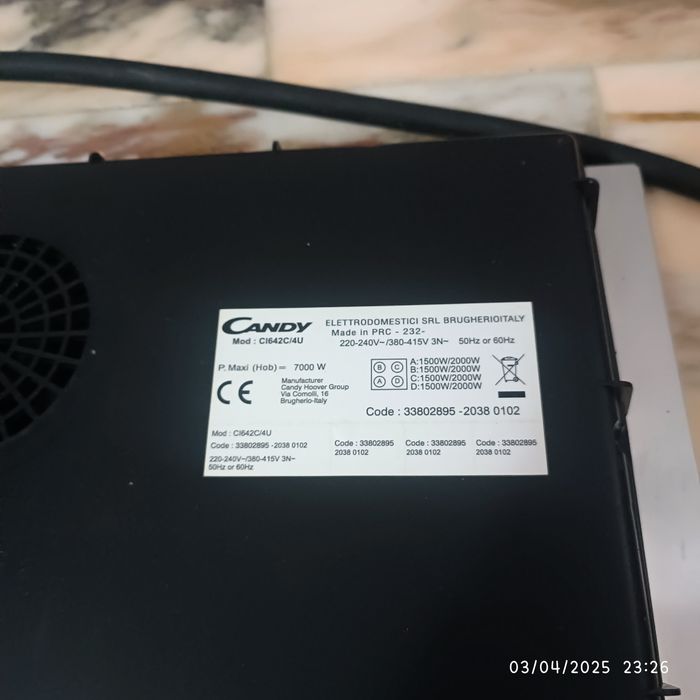 Componentes de placa indução Candy