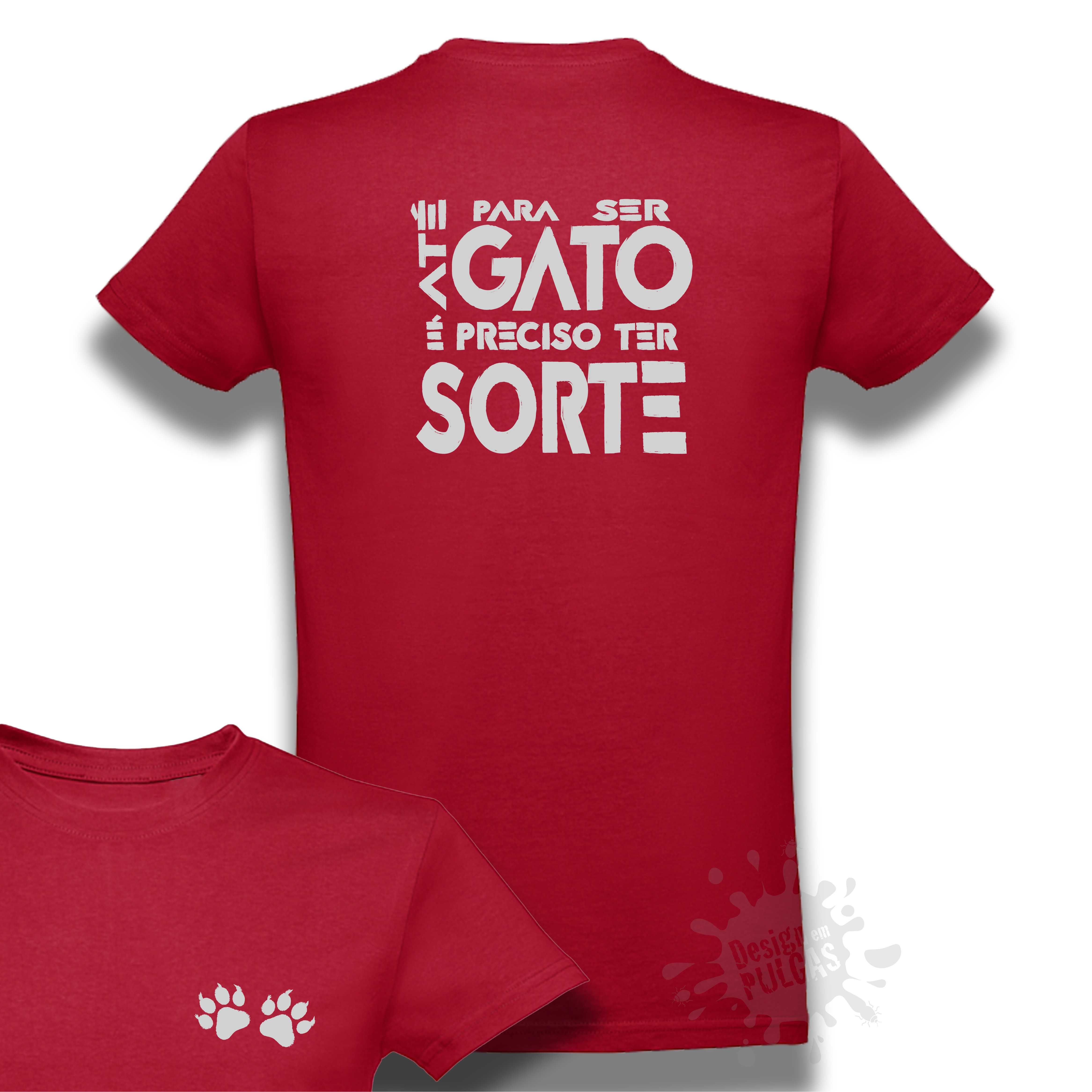 Sorte para ser Gato T-shirt - PORTES GRÁTIS