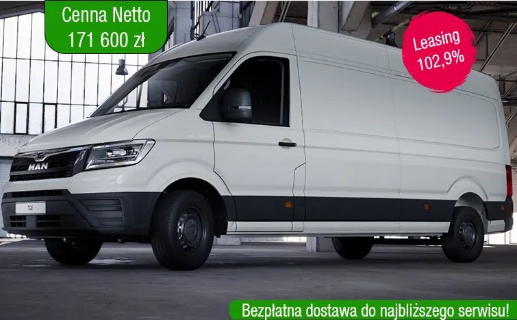 MAN TGE 3.180 4X2F SB  MAN Polska oferuje pojazdy dostawcze Next Level dostępne od ręki!