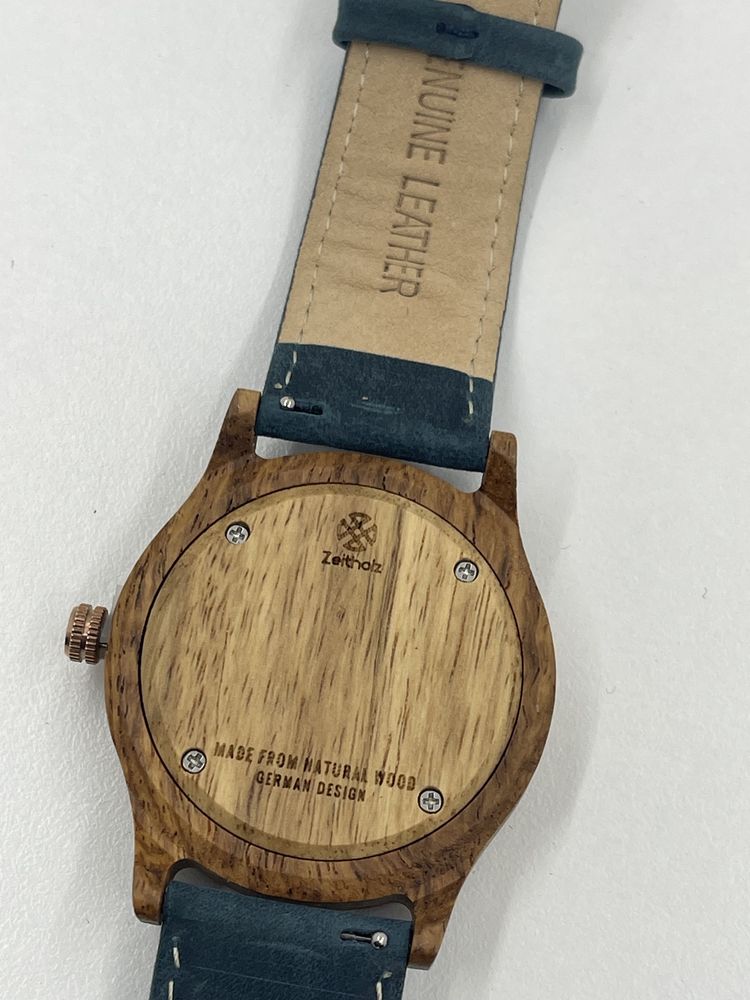 Zegarek meski zeitholz drewniany zegarek skorzany pasek