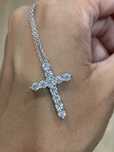 Крестик с муассанитами 1.10ct серебро 925