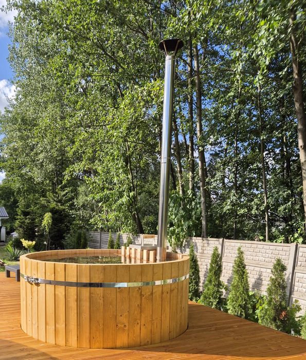 Balia ogrodowa 180cm z piecem, jakuzzi, sauna, ruska bania, spa