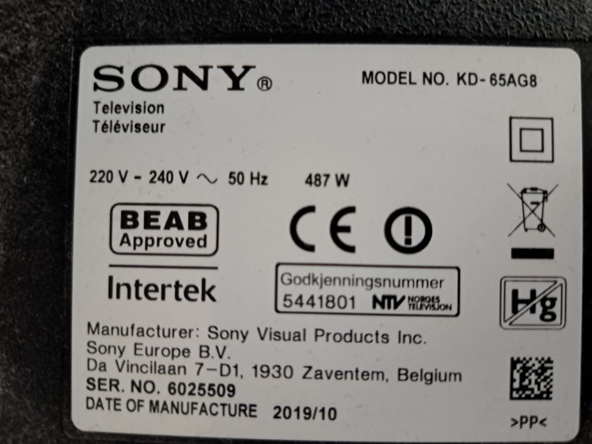 Sony oled kd-65ag8 65"