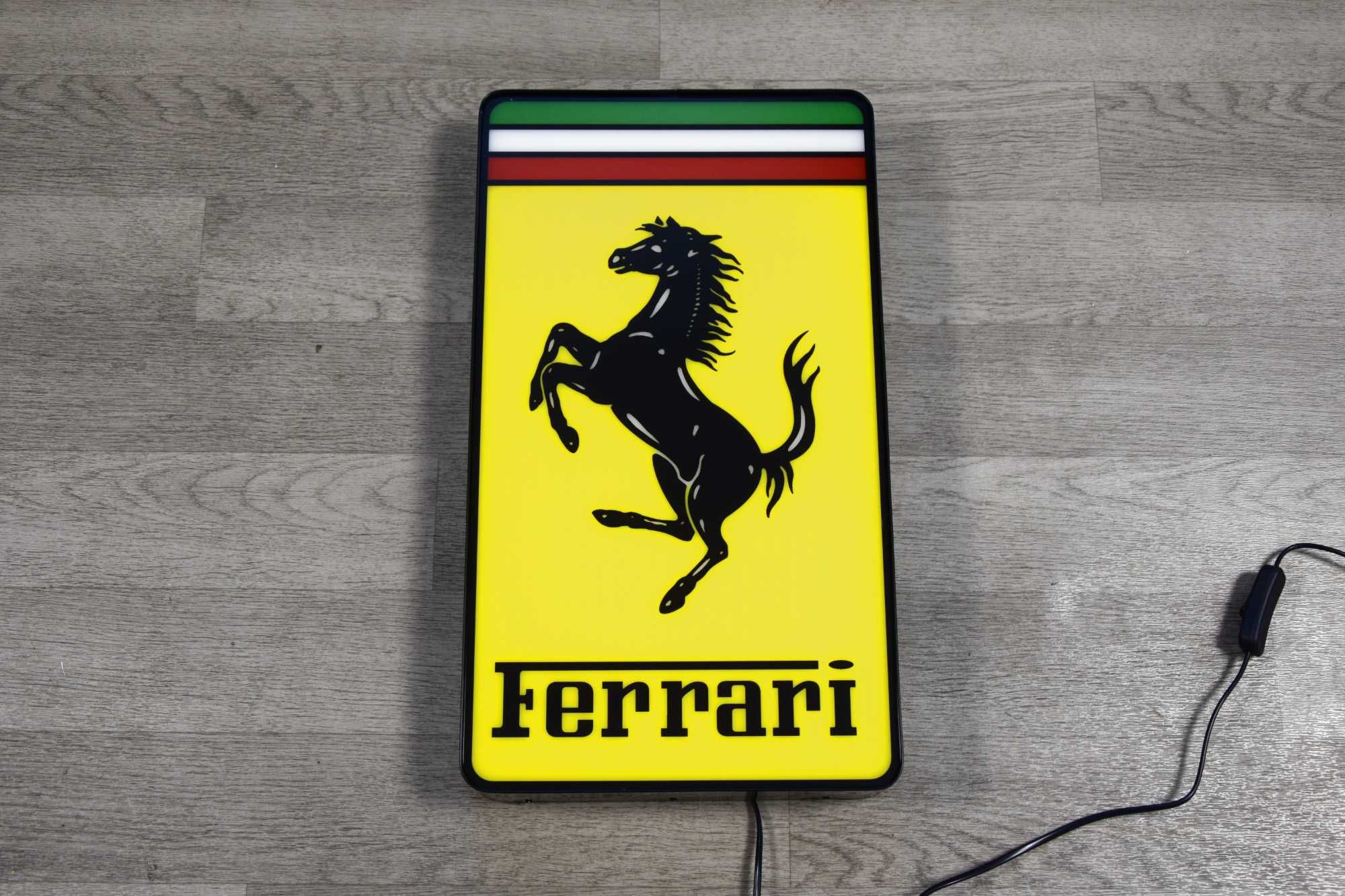 LED Neon FERRARI, Logo 3D, Znaczek, Emblemat, Baner, REKLAMA, Prezent