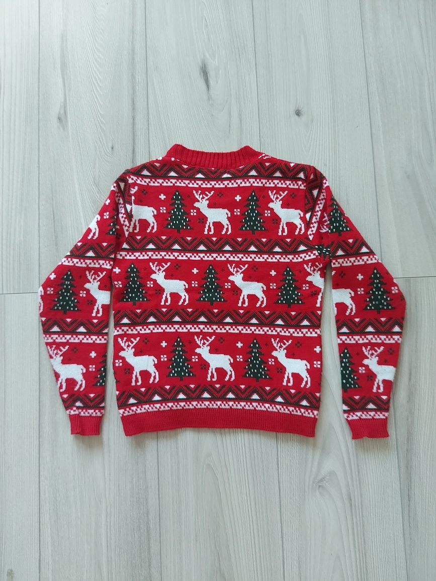 Świąteczny sweterek chłopięcy r. 122-128 - JAK NOWY!